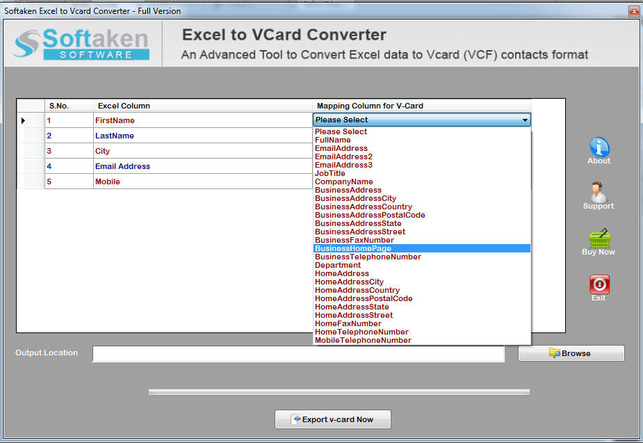 free excel to vcard converter